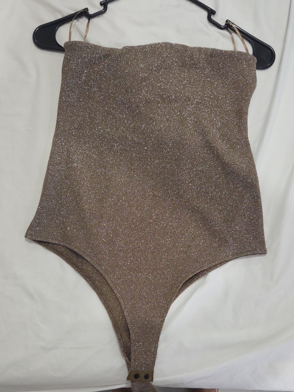 Zara Metallic Brown Sparkle One-Piece Bodysuit